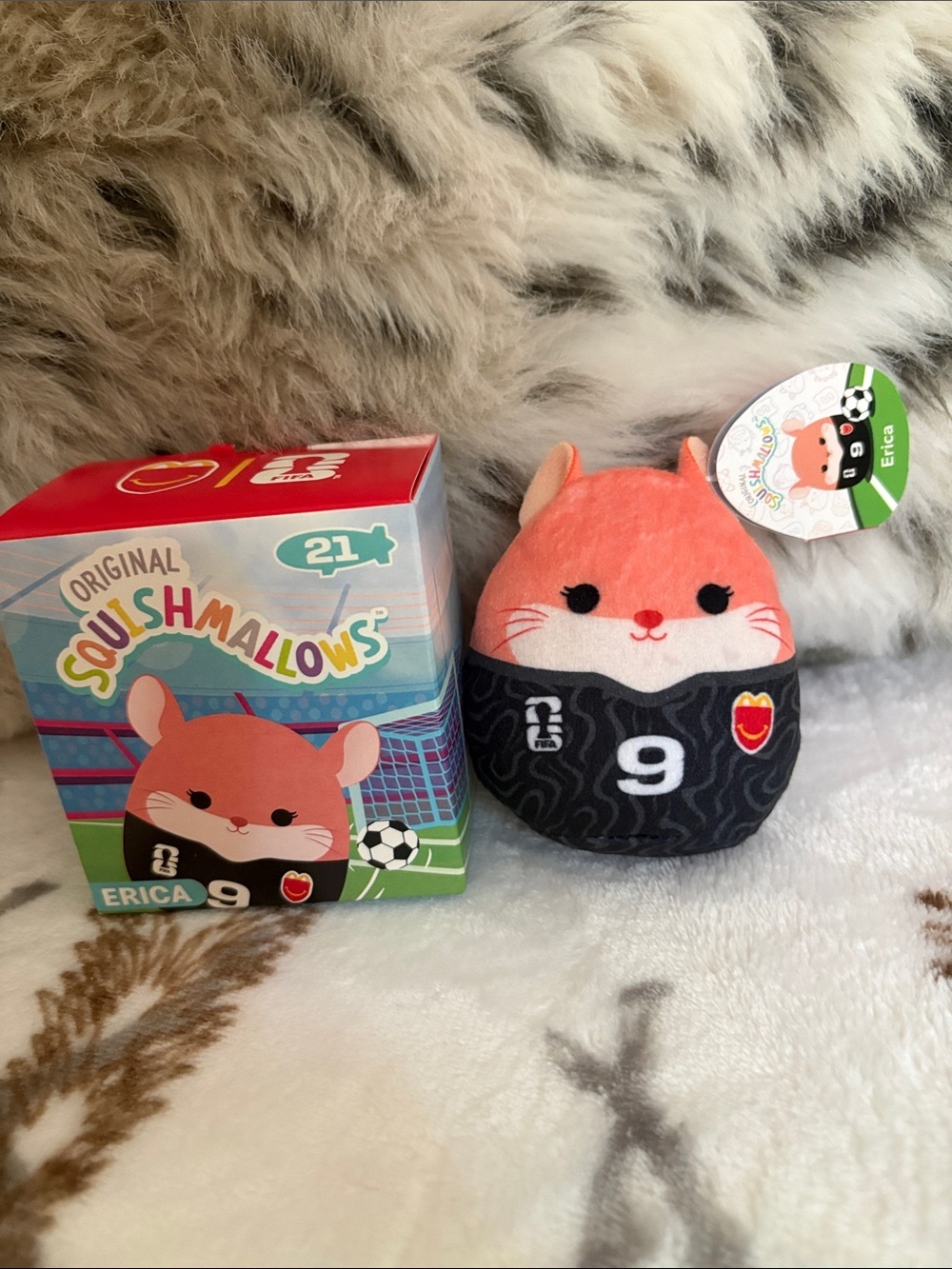 Squishmallows Erica 9 FIFA happy meal collectible soccer - # 21 NIB